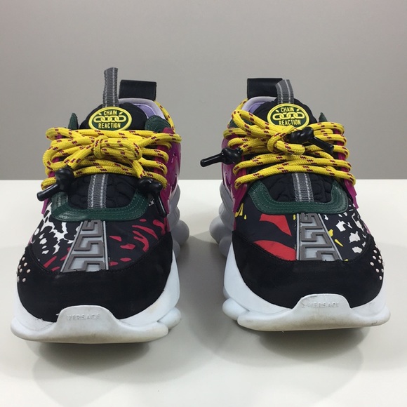 💯Aut Versace Chain Reaction purple Sneakers